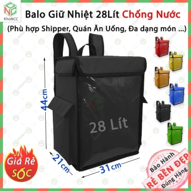 Balo Giữ Nhiệt 28L Chống Nước - Shipper Giao Hàng Mưa Nắng, Nhiều Màu, Giá 512k