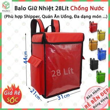 Balo Giữ Nhiệt 28L Chống Nước - Shipper Giao Hàng Mưa Nắng, Nhiều Màu, Giá 512k