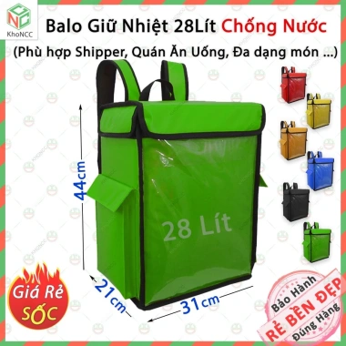 Balo Giữ Nhiệt 28L Chống Nước - Shipper Giao Hàng Mưa Nắng, Nhiều Màu, Giá 512k