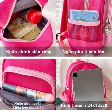 Balo Hazin Kids chống thấm nước 1-5 tuổi, họa tiết Người Nhện, Hello Kitty, Labubu giá 72.000đ 3