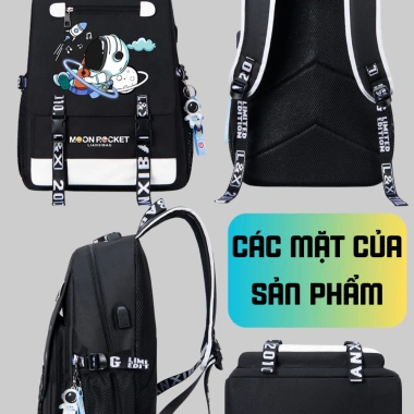 Balo học sinh cấp 2-3 Ba Vy FASHION chống nước, đa ngăn, laptop 15.6 inch - chỉ 330k