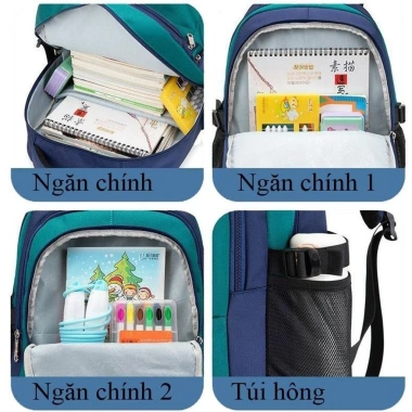 Balo học sinh siêu nhẹ hình thỏ & khủng long, chống thấm, cặp sách tiện dụng cho bé lớp 3‑7