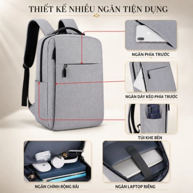 Balo Laptop 15.6 inch Chống Sốc Nhiều Ngăn, Chống Nước Cao Cấp MT-22.337 - Giá 69.900đ