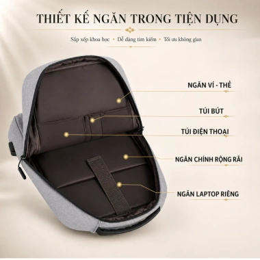 Balo Laptop 15.6 inch Chống Sốc Nhiều Ngăn, Chống Nước Cao Cấp MT-22.337 - Giá 69.900đ