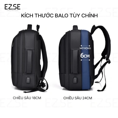 Balo laptop cao cấp EAZY BLA01 chống sốc, chống nước, 17/15.6 inch, cổng USB Giá 539.000₫