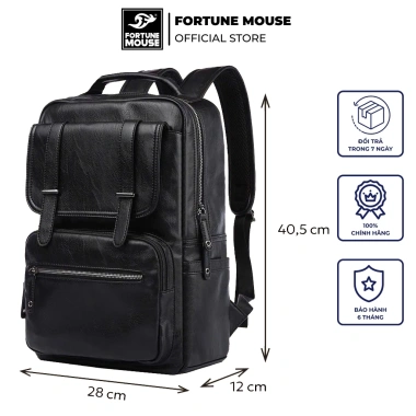 Balo Laptop Da PU Cao Cấp Fortune Mouse A303 Chống Nước - Giá ưu đãi 279.000đ