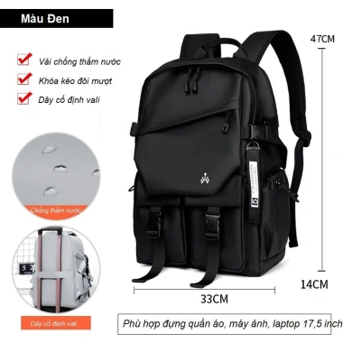 Balo Laptop Nam Chống Nước Chống Sốc Vải Oxford Cao Cấp K2.128 Giá 495k