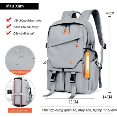 Balo Laptop Nam Chống Nước Chống Sốc Vải Oxford Cao Cấp K2.128 Giá 495k