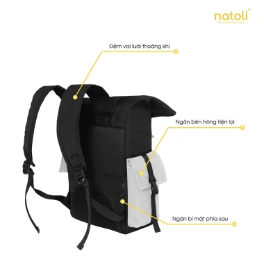 Balo leo núi du lịch NATOLI B10 canvas cao cấp, nhiều ngăn, giảm giá 20 giá 479k 6