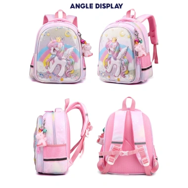 Balo mầm non bé gái mẫu giáo - Ngựa pony 3D ngộ nghĩnh, vải Oxford chống nước, chỉ 245.000 đồng 4
