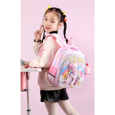 Balo mầm non bé gái mẫu giáo - Ngựa pony 3D ngộ nghĩnh, vải Oxford chống nước, chỉ 245.000 đồng 8