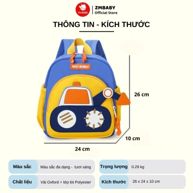 Balo máy xúc ZM MDMX-97 cho bé 1-4 tuổi - học mầm non, mẫu giáo, chỉ 155.000₫ 2 Balo máy xúc ZM MDMX-97 cho bé 1-4 tuổi - học mầm non, mẫu giáo, chỉ 155.000₫ 2