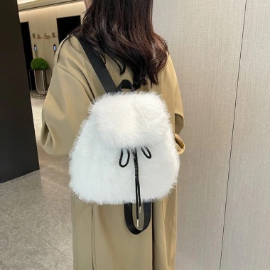 Balo Mini Lông Thỏ Nữ Hoạ Tiết Dây Rút Thắt Nơ - Đa Năng, Đi Chơi Du Lịch 155k 4