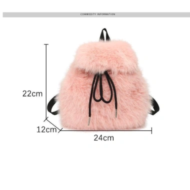 Balo Mini Lông Thỏ Nữ Hoạ Tiết Dây Rút Thắt Nơ - Đa Năng, Đi Chơi Du Lịch 155k 5