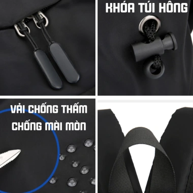 Balo mini nam nữ vải dù chống nước Ba Vy FASHION KH09 - Thiết kế tối giản, phù hợp đi học và đi chơi 7