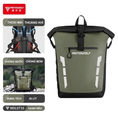 Balo Moto chống nước 20L đi xe máy và phượt - Chính hãng MDL716 giá ưu đãi 565.000 dong