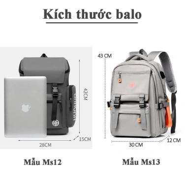 Balo MS08 Chống Nước, Chống Sốc - Đựng Laptop, Du Lịch, Đi Học - Giá 180k