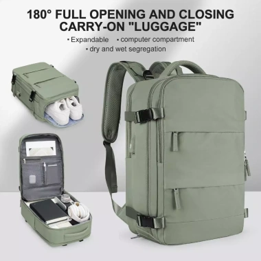 Balo Nam Du Lịch 31L Chống Thấm Nước, Ngăn Giày Riêng, Cổng Sạc USB, Đựng Laptop - Giá 399.500đ