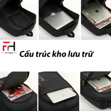 Balo nam du lịch F10 size lớn, nhiều ngăn, vải oxford chống thấm, thoáng khí Moke 9