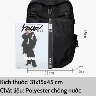 Balo nam nữ BAVy FASHION 15.6 inch chống nước, nhiều ngăn du lịch, giảm còn 250k