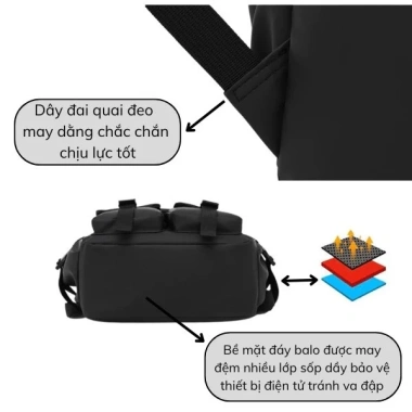 Balo Nam Nữ Thời Trang Đa Năng Nhiều Ngăn Chống Thấm Phù Hợp Đi Làm và Du Lịch Giá 139k 8