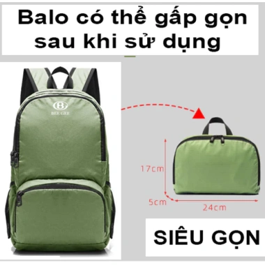 Balo nam nữ thời trang vải dù siêu nhẹ, chống thấm, gấp gọn du lịch 112 BEE GEE 5