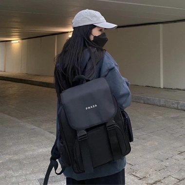 Balo Nắp Gập Khoá Gài ALLBLACK Nam Nữ PRAZA BL200 - Giá 249k, giảm tới 60k