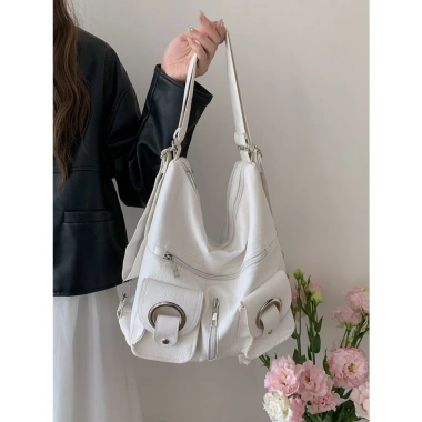Balo nữ đi học và đi làm - Túi tote hobo da nhăn cỡ lớn vừa A4, khóa kéo, du lịch Hàn Quốc 48 - Giá chỉ 197,010₫