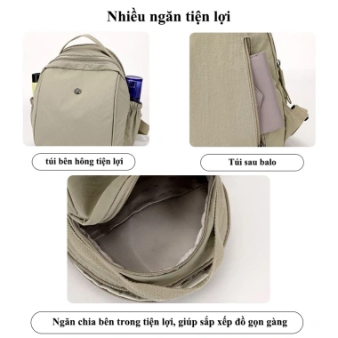 Balô Nữ Mini Nhẹ Phong Cách Hàn Quốc, Chống Nước, Dung Tích Lớn, Thời Trang Đi Học Đi Chơi - Giá 146.420₫ 8