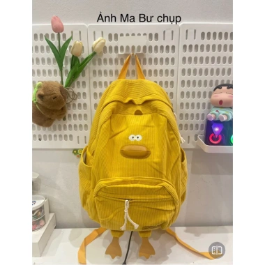 Balo nữ thời trang hình vịt nhung đa ngăn, vừa laptop 15,6 inch, giảm giá 168k 6