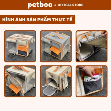 Balo PETBOO cho Chó Mèo - Cửa cuộn thoáng khí, nhiều túi, vali gấp gọn, giá 497k 8
