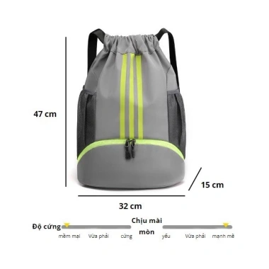 Balo thể thao nam nữ dây rút, ngăn giày riêng, size lớn tập gym, phù hợp bóng đá, bóng rổ - giá 97k 5