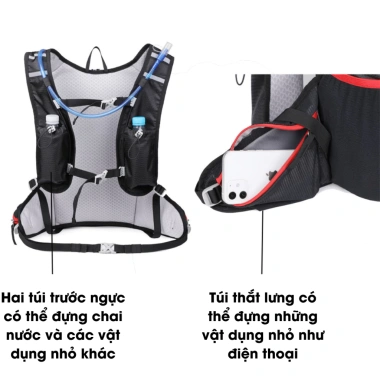 Balo thể thao Newoutlander 12L - Vest chạy bộ, đạp xe, trail nhiều ngăn, giá 330k