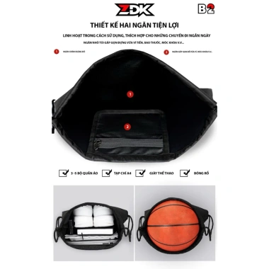 Balo thể thao ZDK B2 chống thấm, 2 ngăn đựng giày quần áo - Giá chỉ 39.000 VND