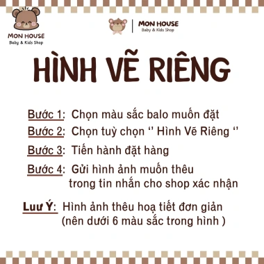 Balo thêu tên riêng cho bé 2 ngăn - Hình gấu, du lịch, quà tặng, giá 180.000 VND 3 Balo thêu tên riêng cho bé 2 ngăn - Hình gấu, du lịch, quà tặng, giá 180.000 VND 3