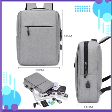 Balo thời trang 15.6 inch Hàn Quốc - Laptop, du lịch, nhiều ngăn, USB, sang trọng, 79.500₫ 2