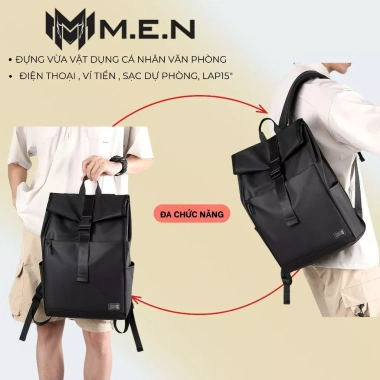 Balo thời trang Hàn Quốc myca BASIIL M.E.N size trung 5 - Kiểu túi gập, bộ DE4, giá ưu đãi 72.700 VND