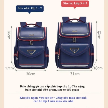 Balo Tochang Chống Gù Tiểu Học Siêu Nhẹ, Chống Nước, Phù Hợp Bé Trai & Bé Gái 7