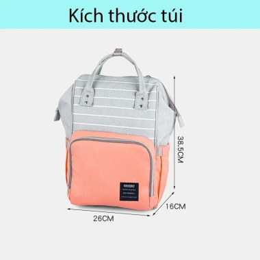 Balo Túi Xách Bỉm Sữa Kẻ Sọc Nhiều Ngăn Cao Cấp, Chắc Chắn Cho Mẹ & Bé 180.000đ