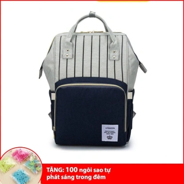Balo Túi Xách Bỉm Sữa Kẻ Sọc Nhiều Ngăn Cao Cấp, Chắc Chắn Cho Mẹ & Bé 180.000đ