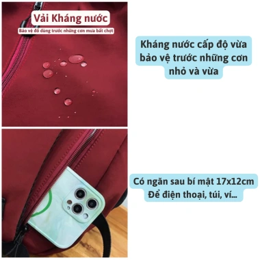 Balo Ulzzang Nam Nữ 15.6 inch Chống Nước, Ngăn Bí Mật, Đi Học Đi Chơi Du Lịch - Giá ưu đãi 155k