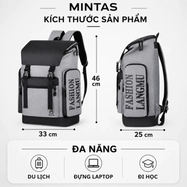 Balo Unisex Size Lớn Chống Nước Ngăn Laptop Đa Năng Đựng Sách Vở Quần Áo 99k