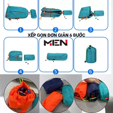 Balo xếp gọn Vanea 44cm túi 3 chiều, chống thấm nước, đa màu, M.E.N chỉ 94.000₫
