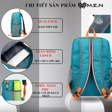 Balo xếp gọn Vanea 44cm túi 3 chiều, chống thấm nước, đa màu, M.E.N chỉ 94.000₫ 7 Balo xếp gọn Vanea 44cm túi 3 chiều, chống thấm nước, đa màu, M.E.N chỉ 94.000₫ 7