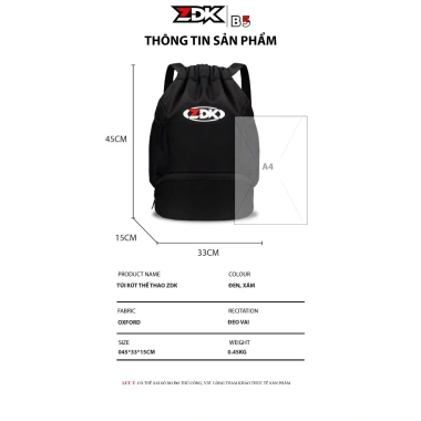 Balo ZDK B5 túi rút kháng nước, nhiều ngăn, unisex - đi học, du lịch, thể thao, giảm giá 115.000 VNĐ 5 Balo ZDK B5 túi rút kháng nước, nhiều ngăn, unisex - đi học, du lịch, thể thao, giảm giá 115.000 VNĐ 5