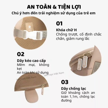 Balo Zoyzoii cao cấp cho bé mầm non 1‑3 tuổi, đi học, đựng đồ mẫu giáo, chính hãng 6