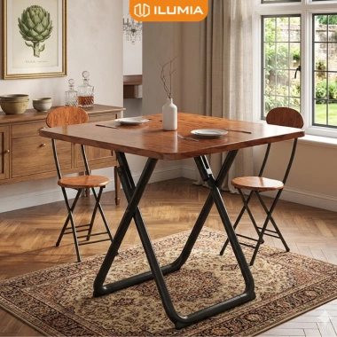 Bàn ăn gấp gọn khung sắt sơn tĩnh điện, mặt gỗ MDF phủ melamin HC HM99 - Giá chỉ 505.000₫ Bàn ăn gấp gọn khung sắt sơn tĩnh điện, mặt gỗ MDF phủ melamin HC HM99 - Giá chỉ 505.000₫
