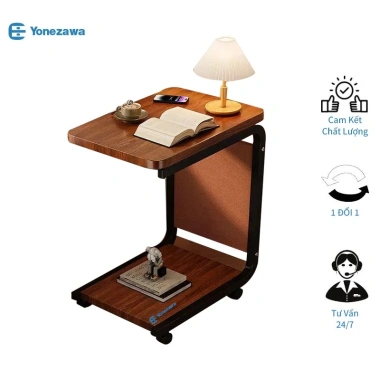 Bàn Ăn Mini Chữ U Sofa - Bàn Đầu Giường, Trà, Máy Tính, Bánh Xe Di Chuyển, 127.710₫