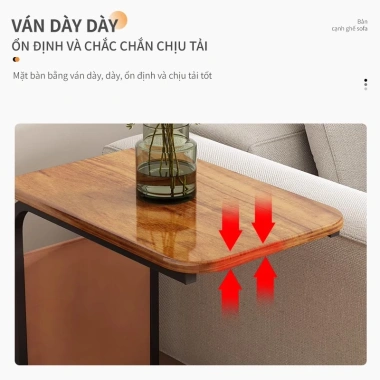 Bàn Ăn Mini Chữ U Sofa - Bàn Đầu Giường, Trà, Máy Tính, Bánh Xe Di Chuyển, 127.710₫