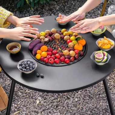 Bàn Bếp Nướng Dã Ngoại 2in1, Bàn Than Hoa Gập, Dễ Mang Sân Vườn, Túi Xách, Giá 149.000₫ 3